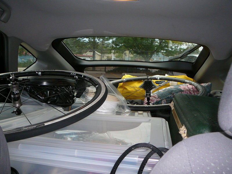 inside the back of the support car