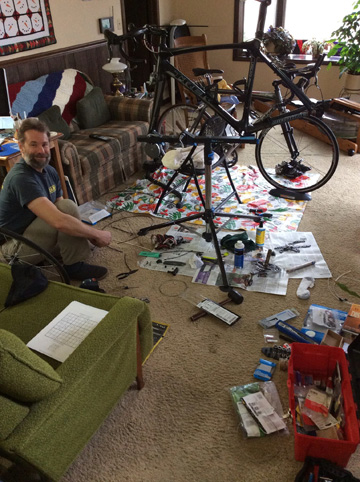 working on the bikes